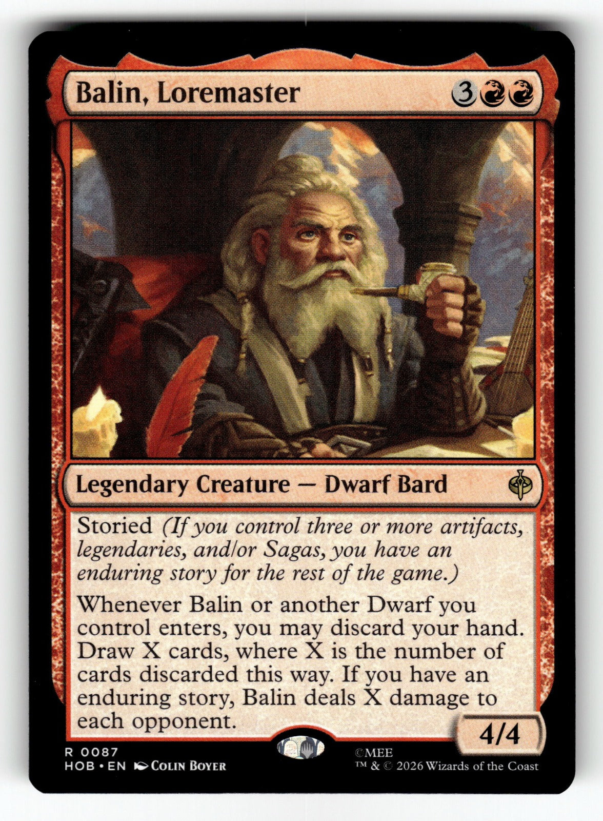 Balin, Loremaster – 87 HOB: The Hobbit R NM