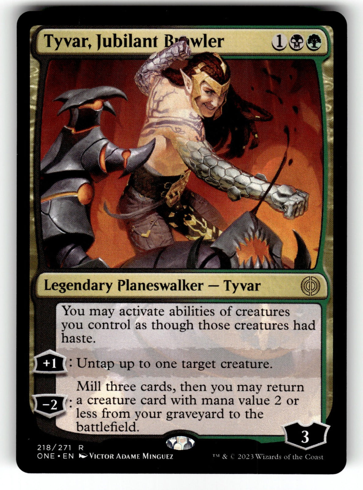 Tyvar, Jubilant Brawler – 218 ONE: Phyrexia: All Will Be One R NM