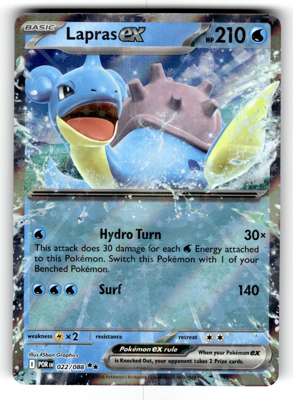 Lapras ex – 022/088 POR: ME03: Perfect Order Double Rare Holo NM