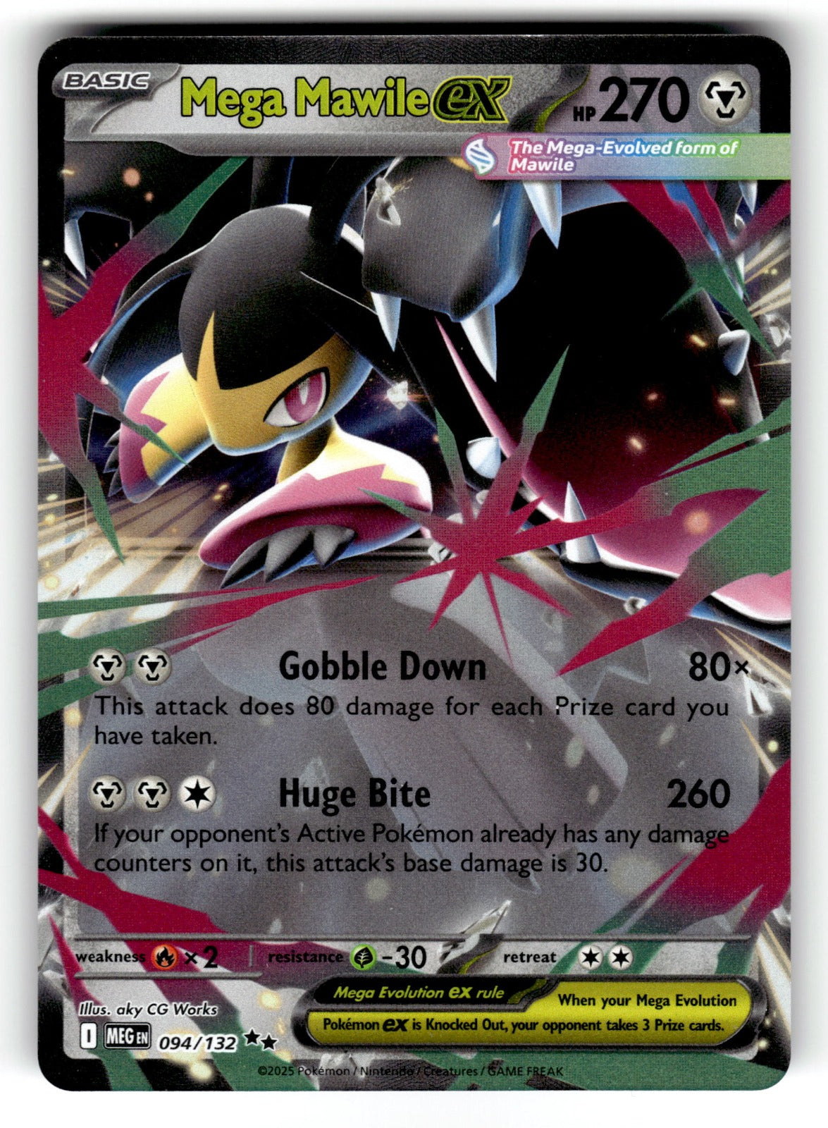 Mega Mawile ex - – 094/132 MEG: ME01: Mega Evolution Double Rare Holo NM