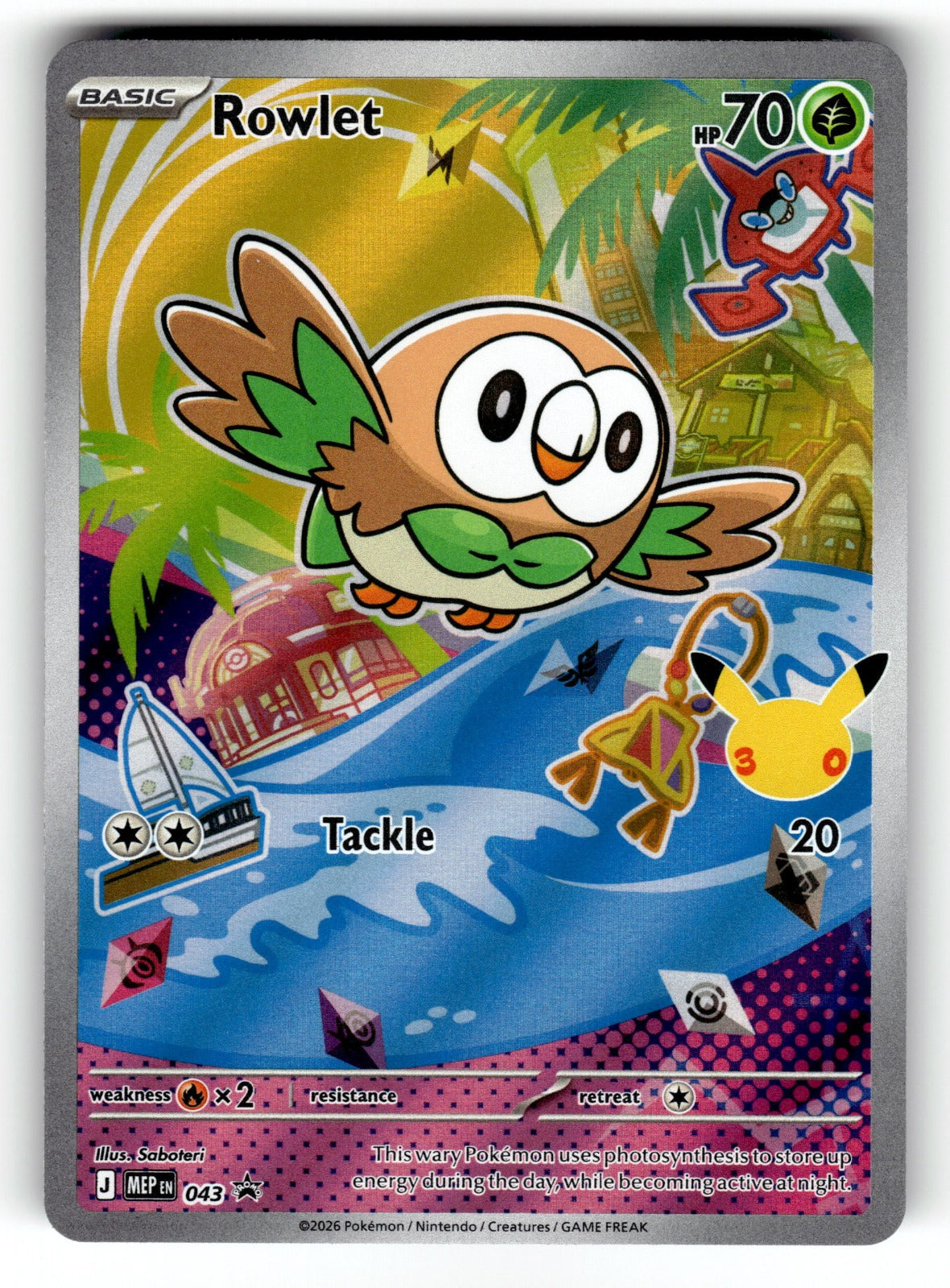 Rowlet – 043 MEP: ME: Mega Evolution Promo Promo Holo NM