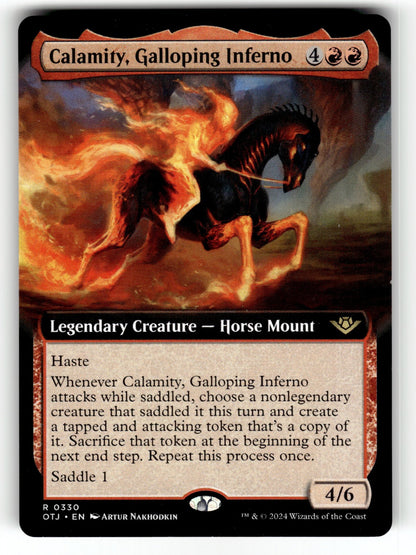 Calamity, Galloping Inferno (Extended Art) – 330 OTJ: Outlaws of Thunder Junction R NM