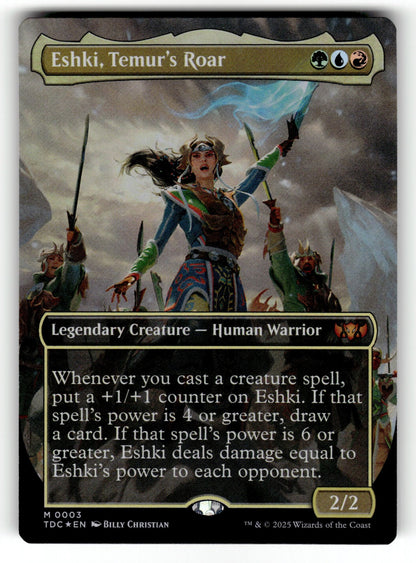 Eshki, Temur's Roar (Borderless) – 3 TDC: Commander: Tarkir: Dragonstorm M Foil NM