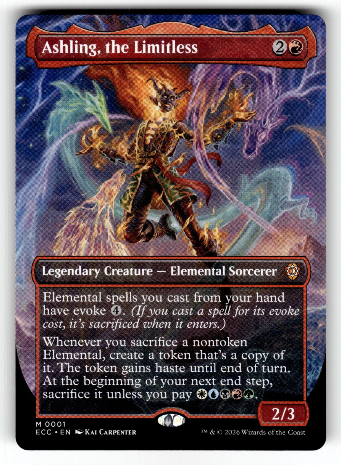 Ashling, the Limitless (Borderless) – 1 ECC: Commander: Lorwyn Eclipsed M NM