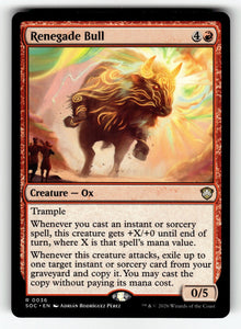 Renegade Bull – 36 SOC: Commander: Secrets of Strixhaven R NM