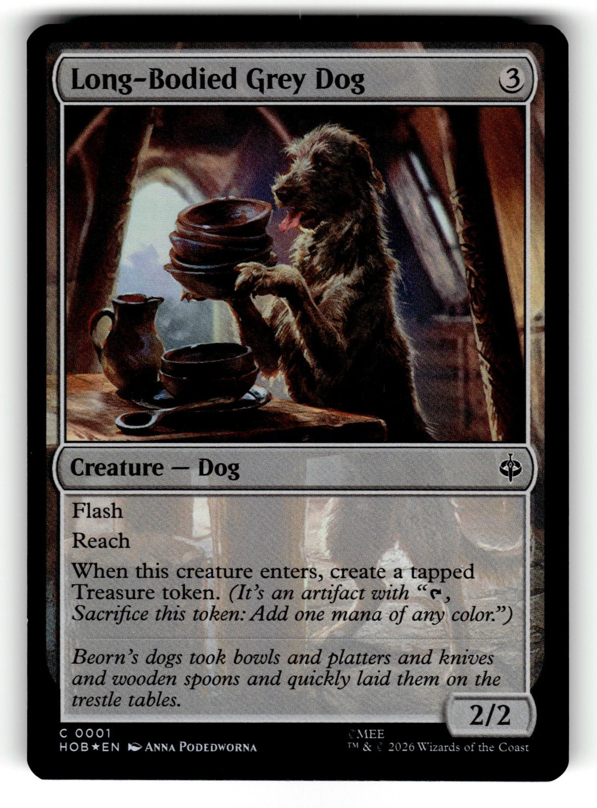 Long-Bodied Grey Dog – 1 HOB: The Hobbit C Foil NM