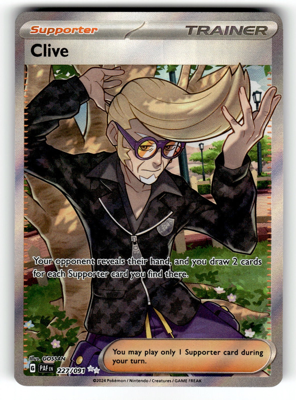 Clive – 227/091 PAF: SV: Paldean Fates Ultra Rare HoloNM