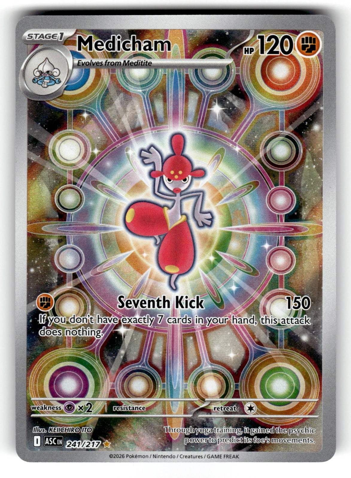 Medicham – 241/217 ASC: ME: Ascended Heroes Illustration Rare Holo NM
