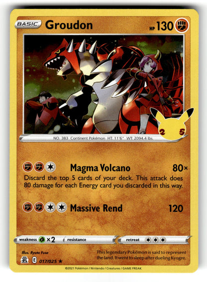 Groudon – 017/025 CLB: Celebrations Holo Rare NM