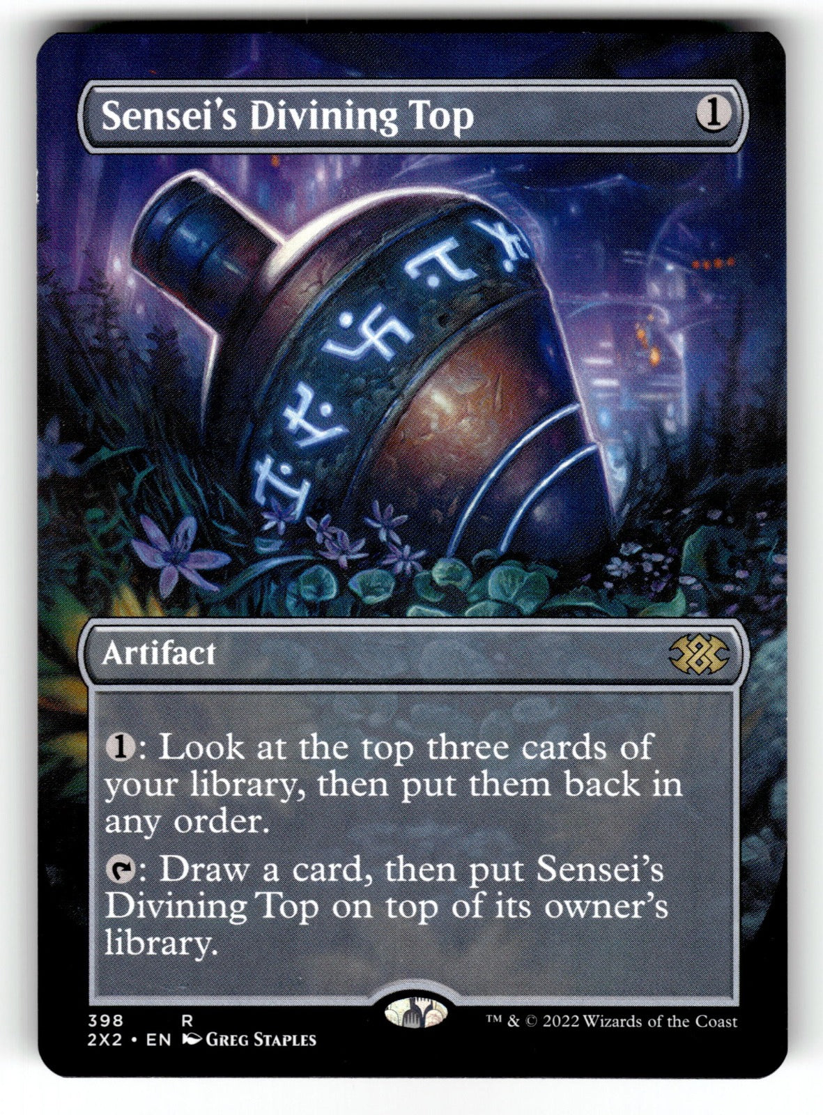 Sensei's Divining Top (Borderless) – 398 2X2: Double Masters 2022 R LP