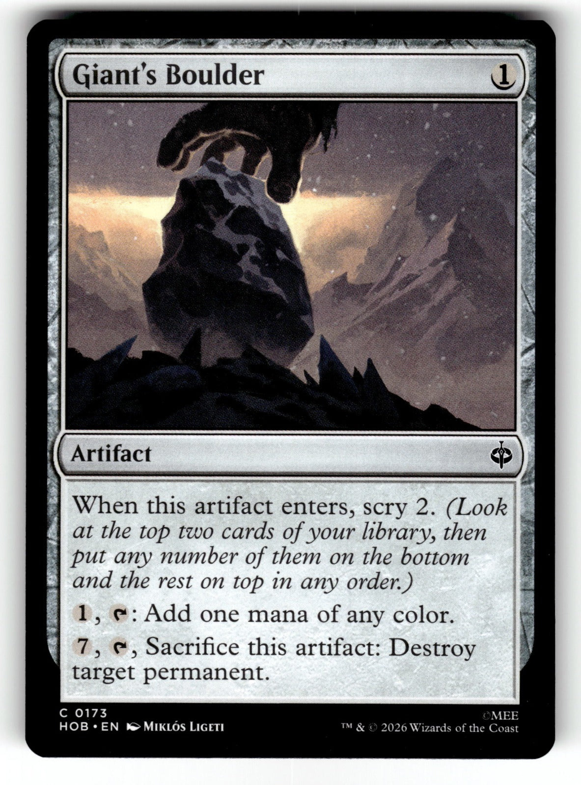 Giant's Boulder – 173 HOB: The Hobbit C NM