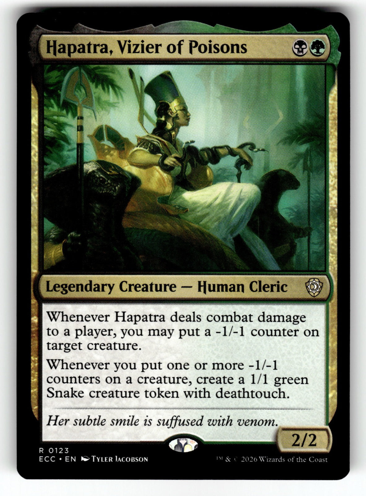 Hapatra, Vizier of Poisons – 123 ECC: Commander: Lorwyn Eclipsed R NM