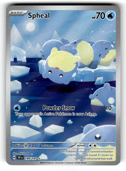 Spheal – 199/191 SSP: SV08: Surging Sparks Illustration Rare Holo NM