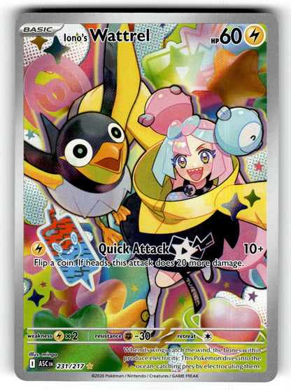 Iono's Wattrel – 231/217 ASC: ME: Ascended Heroes Illustration Rare Holo NM