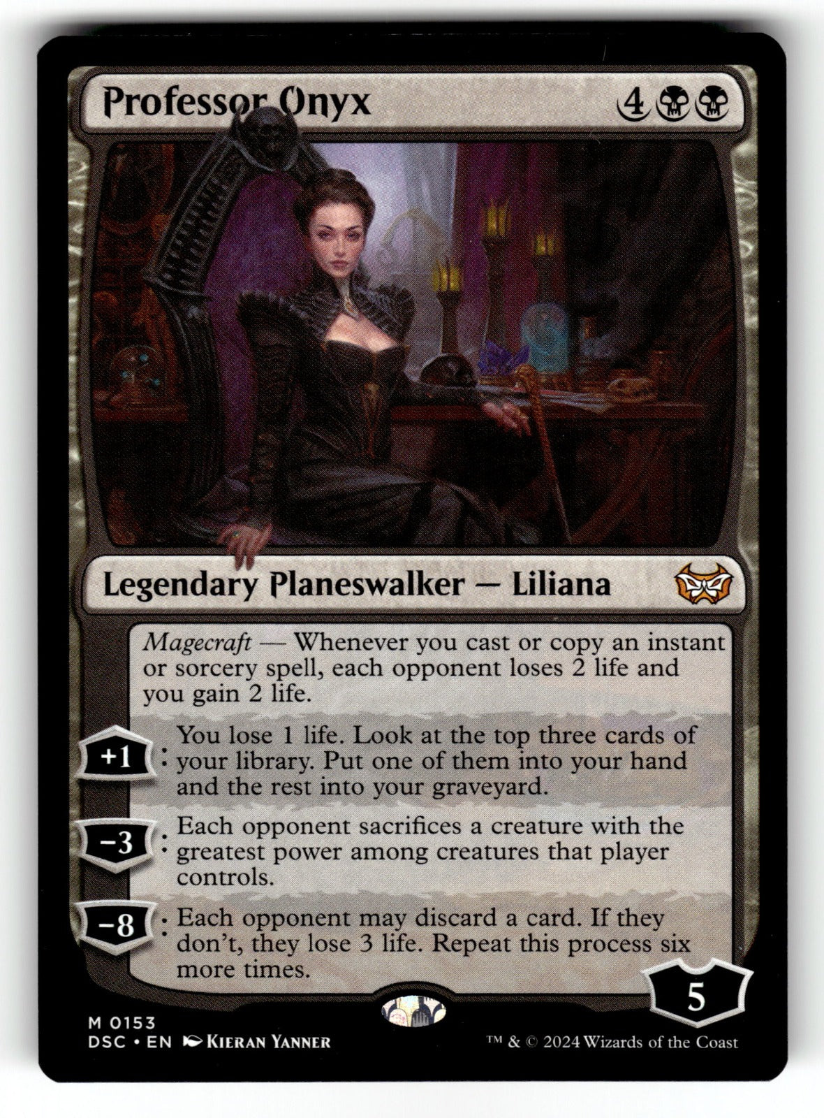 Professor Onyx – 153 DSC: Commander: Duskmourn: House of Horror M NM