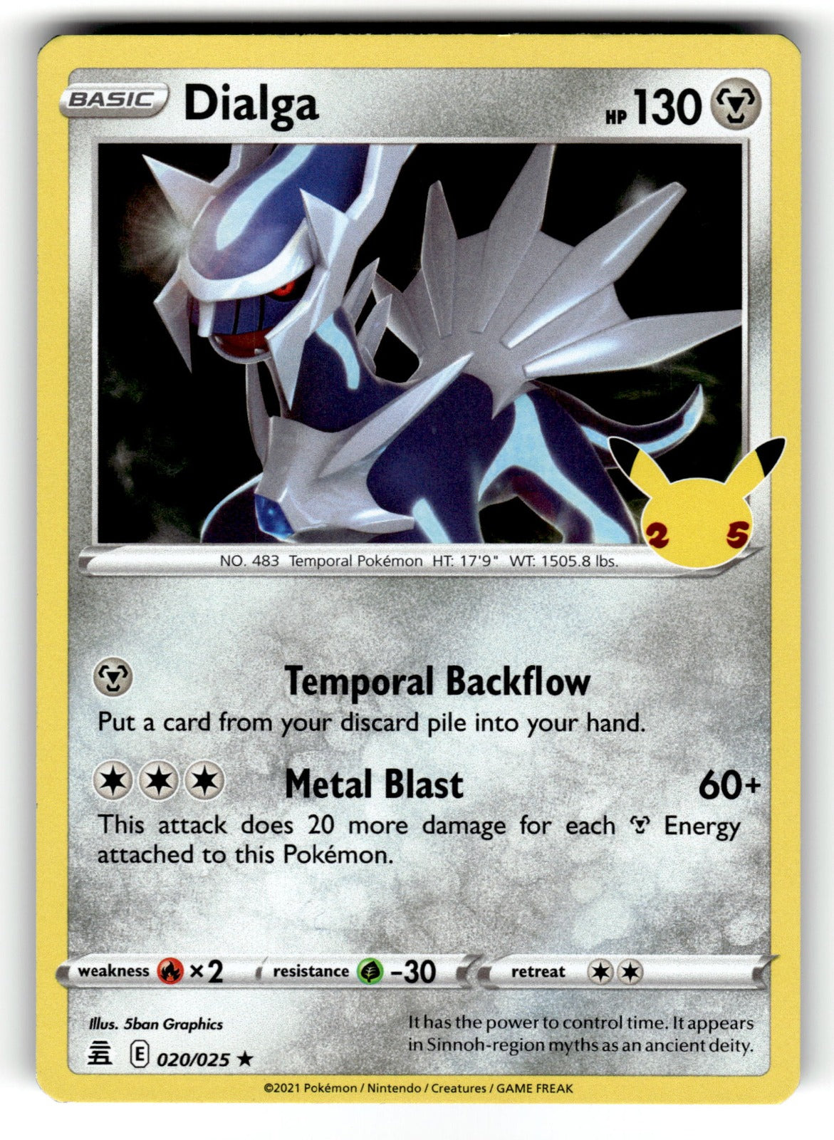 Dialga - 020/025 CLB: Celebrations Holo Rare Holo NM
