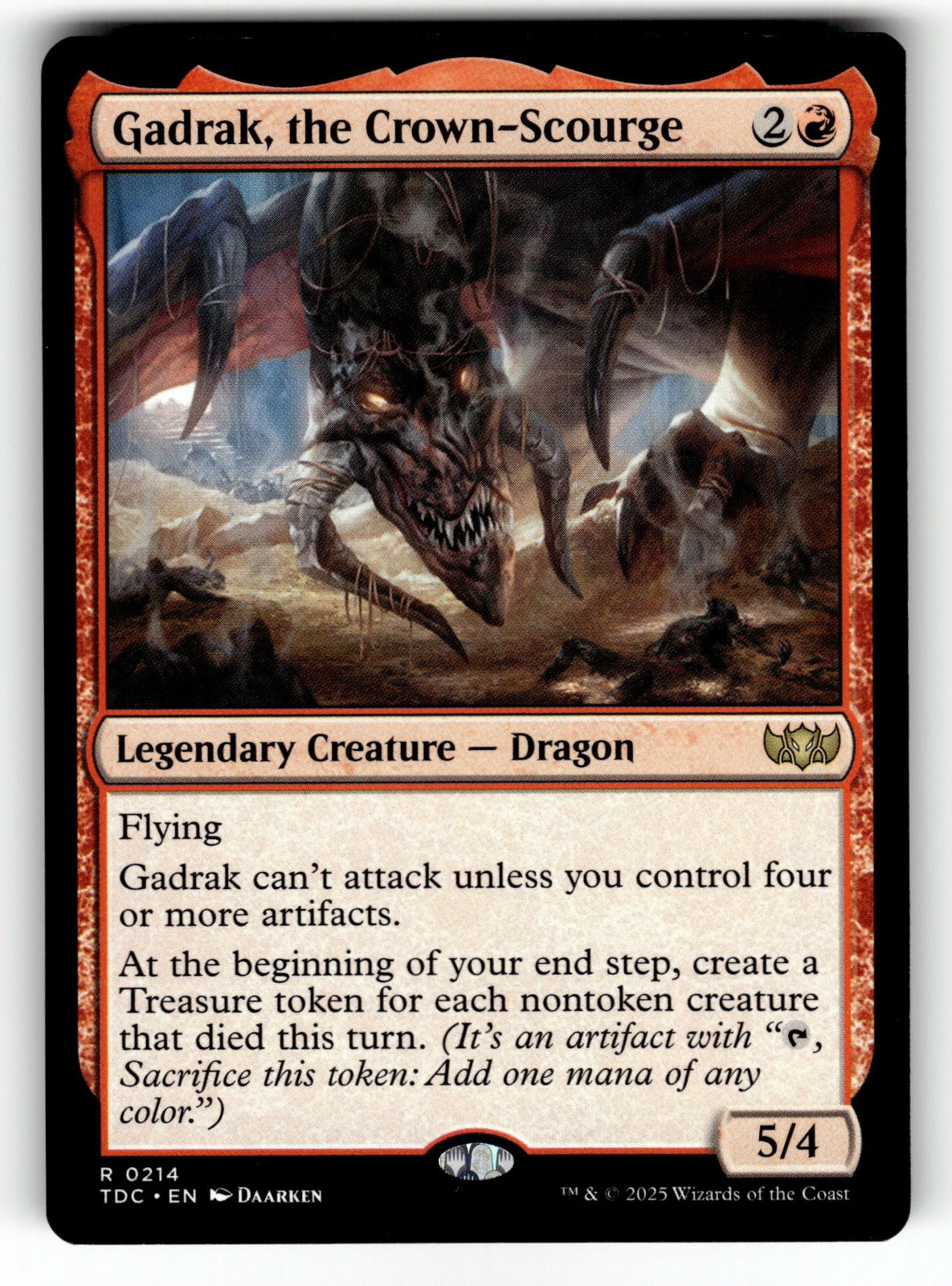 Gadrak, the Crown-Scourge – 214 TDC: Commander: Tarkir: Dragonstorm R NM