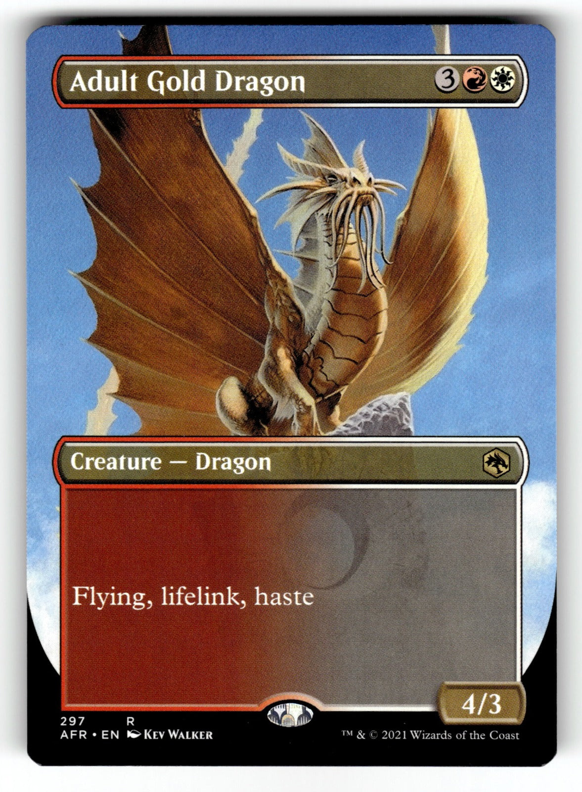 Adult Gold Dragon (Borderless) – 297 AFR: Adventures in the Forgotten Realms R NM