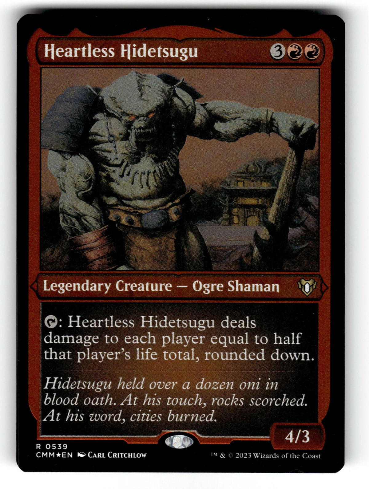 Heartless Hidetsugu (Foil Etched) – 539 CMM: Commander Masters R Foil NM