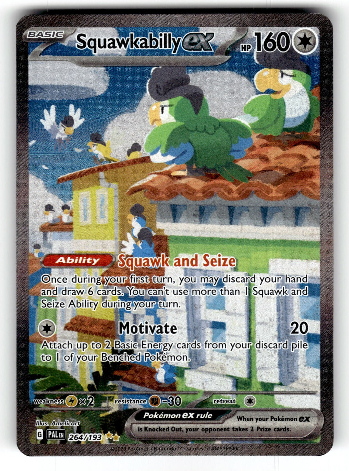 Squawkabilly ex – 264/193 PAL: SV02: Paldea Evolved Special Illustration Rare Holo NM