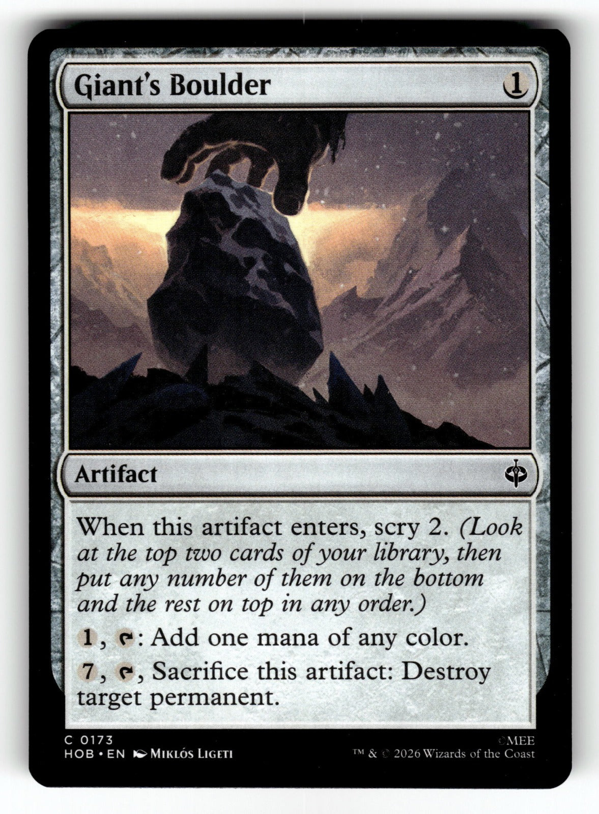 Giant's Boulder – 173 HOB: The Hobbit C NM