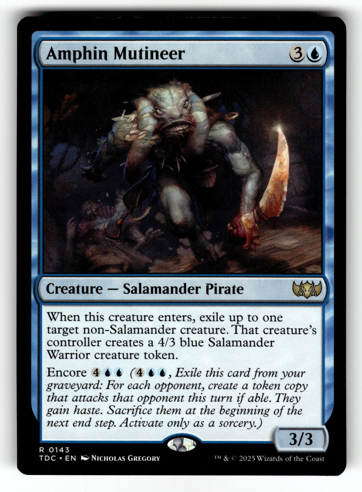 Amphin Mutineer – 143 TDC: Commander: Tarkir: Dragonstorm R NM