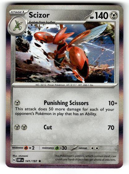 Scizor – 141/197 OBF: SV03: Obsidian Flames Rare Holo NM