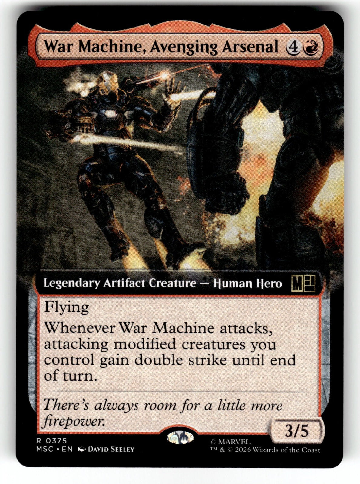War Machine, Avenging Arsenal (Extended Art) – 375 MSC: Commander: Marvel Super Heroes R NM