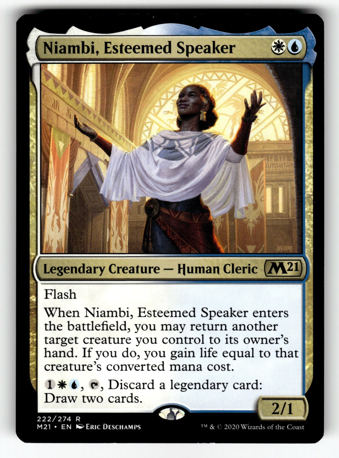 Niambi, Esteemed Speaker – 222 M21: Core Set 2021 R NM
