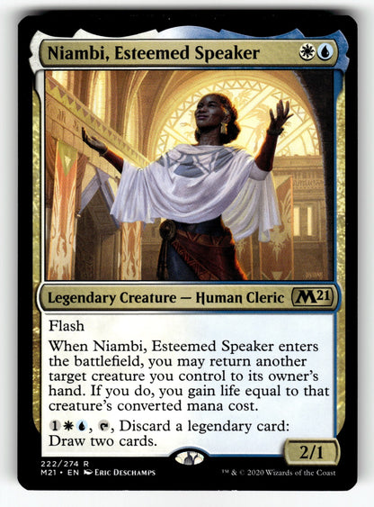 Niambi, Esteemed Speaker – 222 M21: Core Set 2021 R NM
