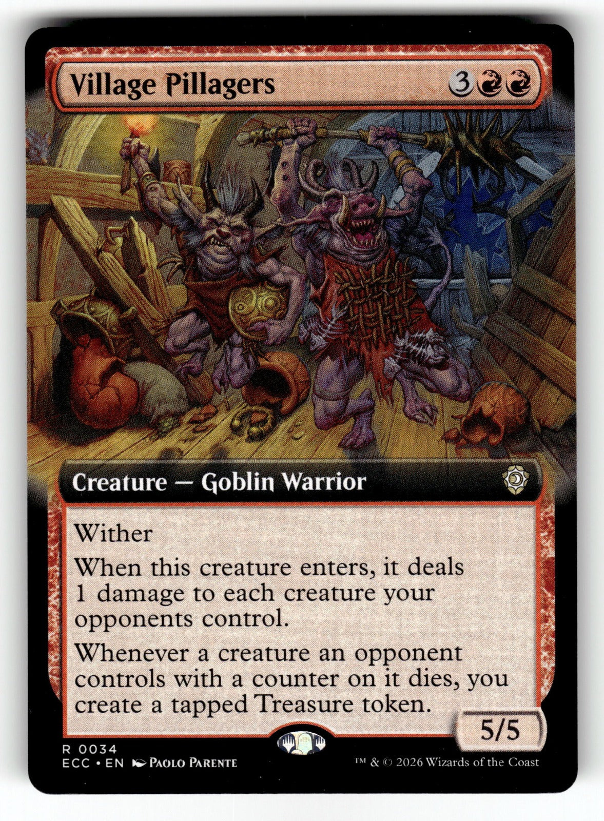 Village Pillagers (Extended Art) – 34 ECC: Commander: Lorwyn Eclipsed R NM