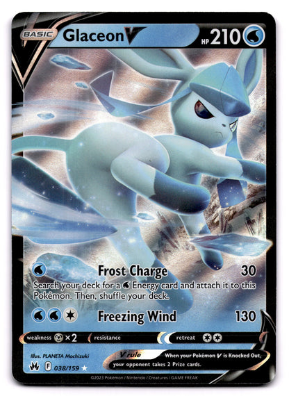 Glaceon V - 038/159 CRZ: Crown Zenith Ultra Rare Holofoil NM