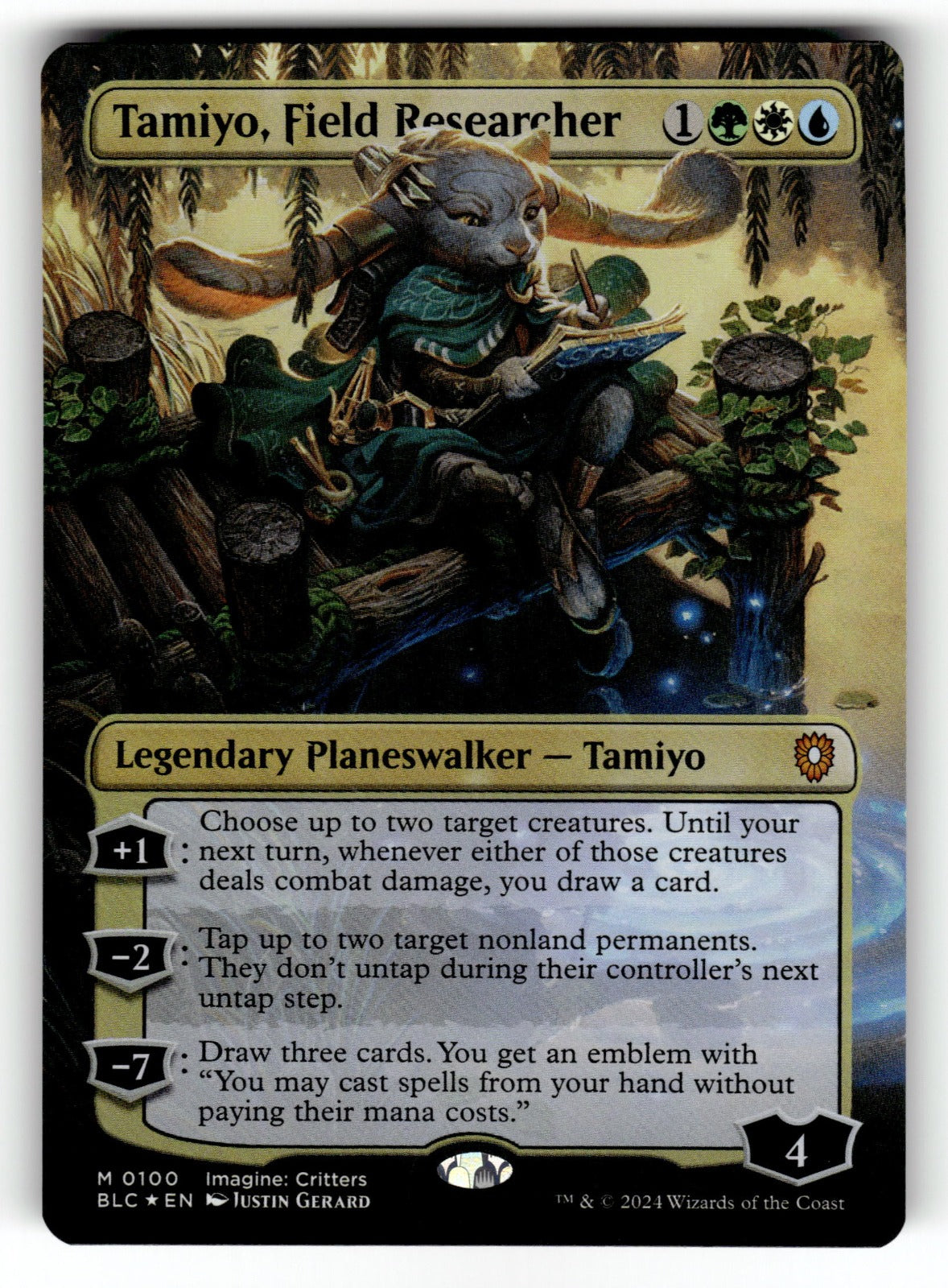 Tamiyo, Field Researcher (Borderless) – 100 BLC: Commander: Bloomburrow M Foil NM