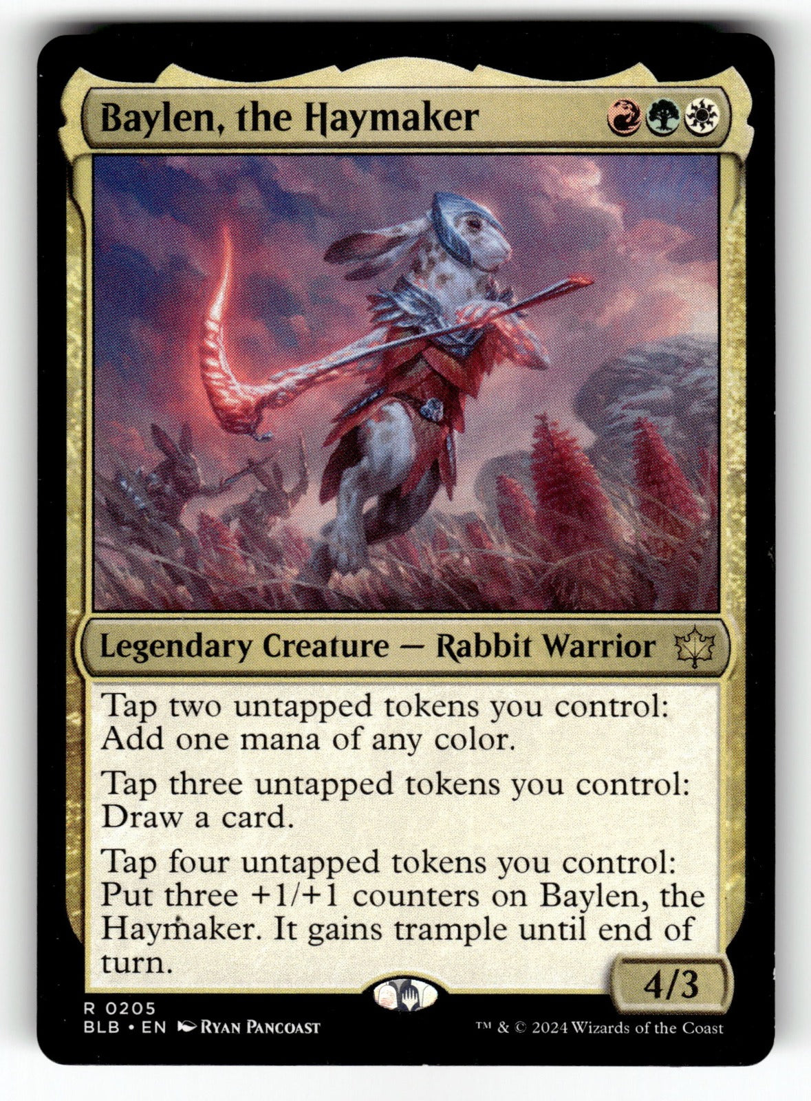 Baylen, the Haymaker – 205 BLB: Bloomburrow R NM