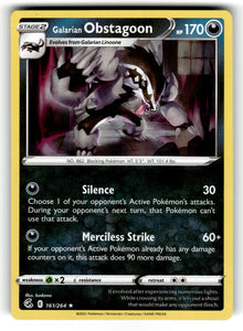 Galarian Obstagoon – 161/264 SWSH08: SWSH08: Fusion Strike Holo Rare NM