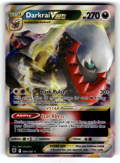 Darkrai VSTAR – 099/189 SWSH10: SWSH10: Astral Radiance Ultra Rare Holo NM