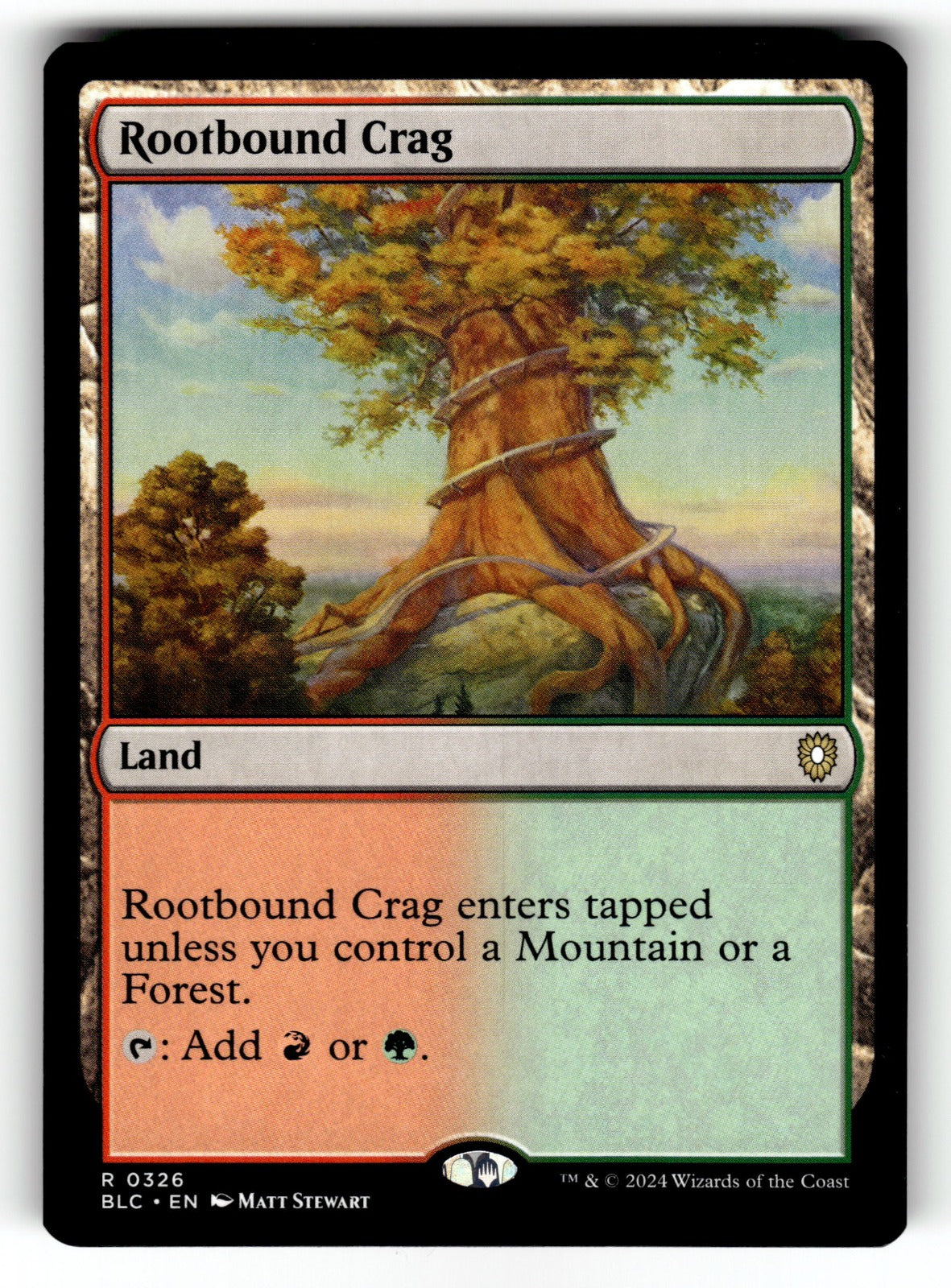 Rootbound Crag – 326 BLC: Commander: Bloomburrow R NM