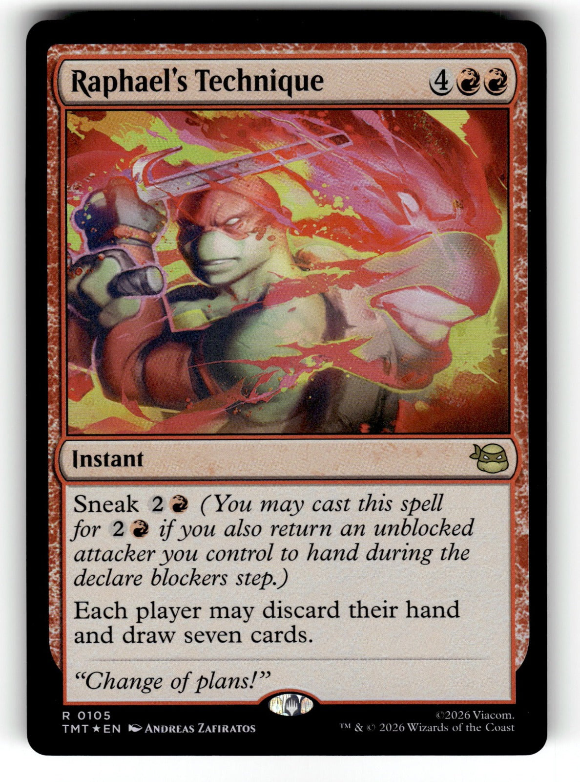 Raphael's Technique – 105 TMT: Teenage Mutant Ninja Turtles R Foil NM