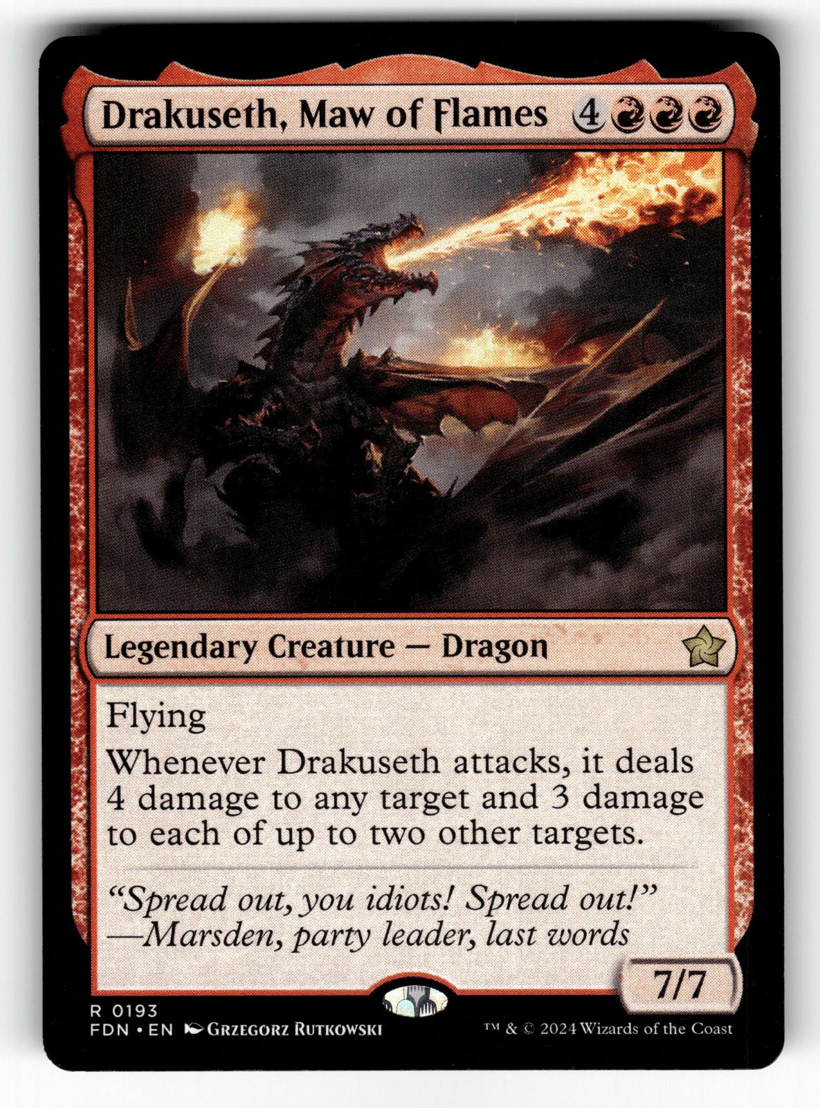 Drakuseth, Maw of Flames – 193 FDN: Foundations R NM