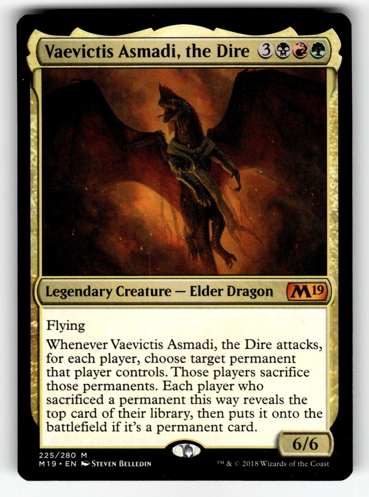 Vaevictis Asmadi, the Dire – 225 M19: Core Set 2019 M NM