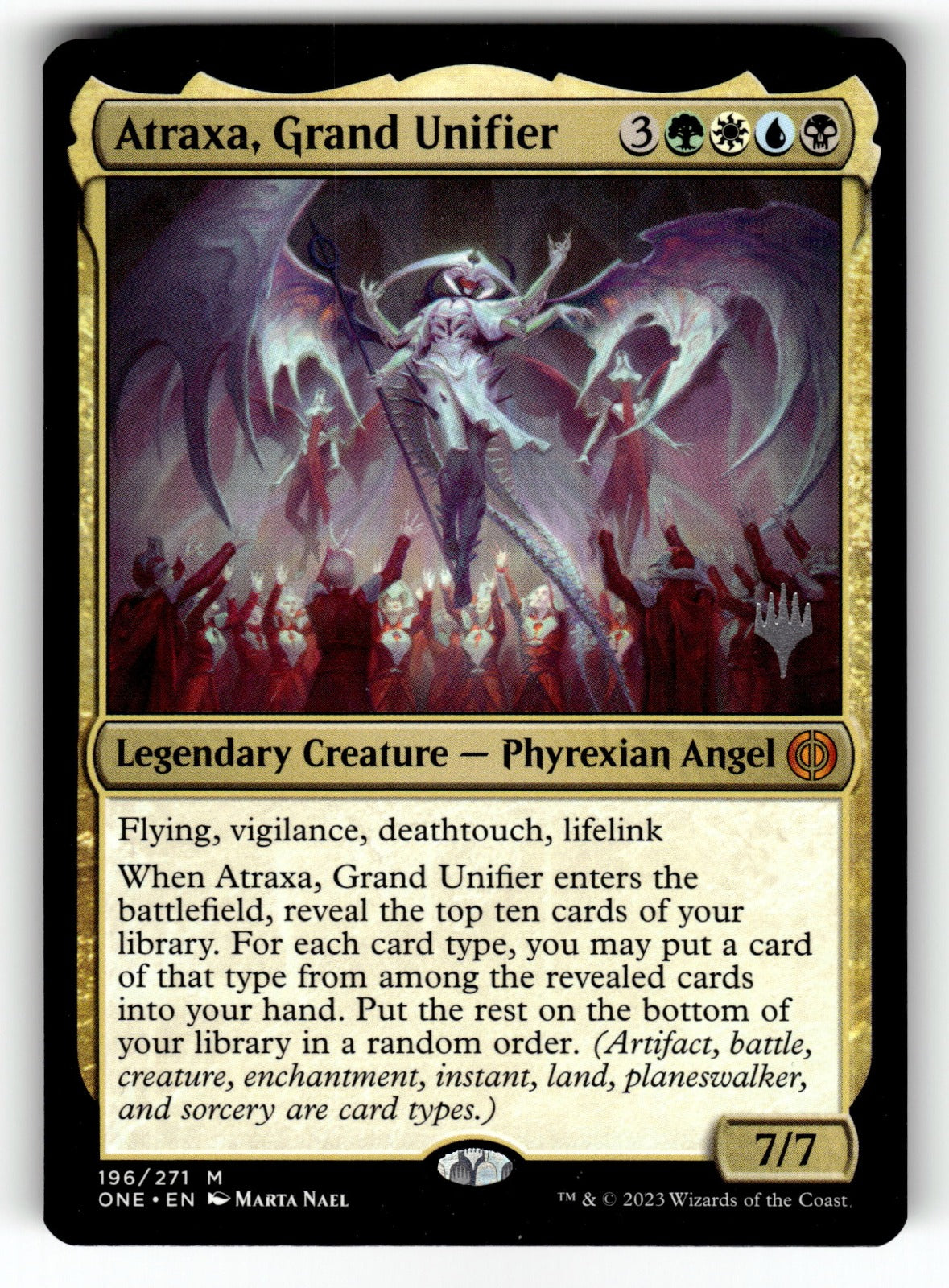 Atraxa, Grand Unifier – 196 PPONE: Promo Pack: Phyrexia: All Will Be One M LP