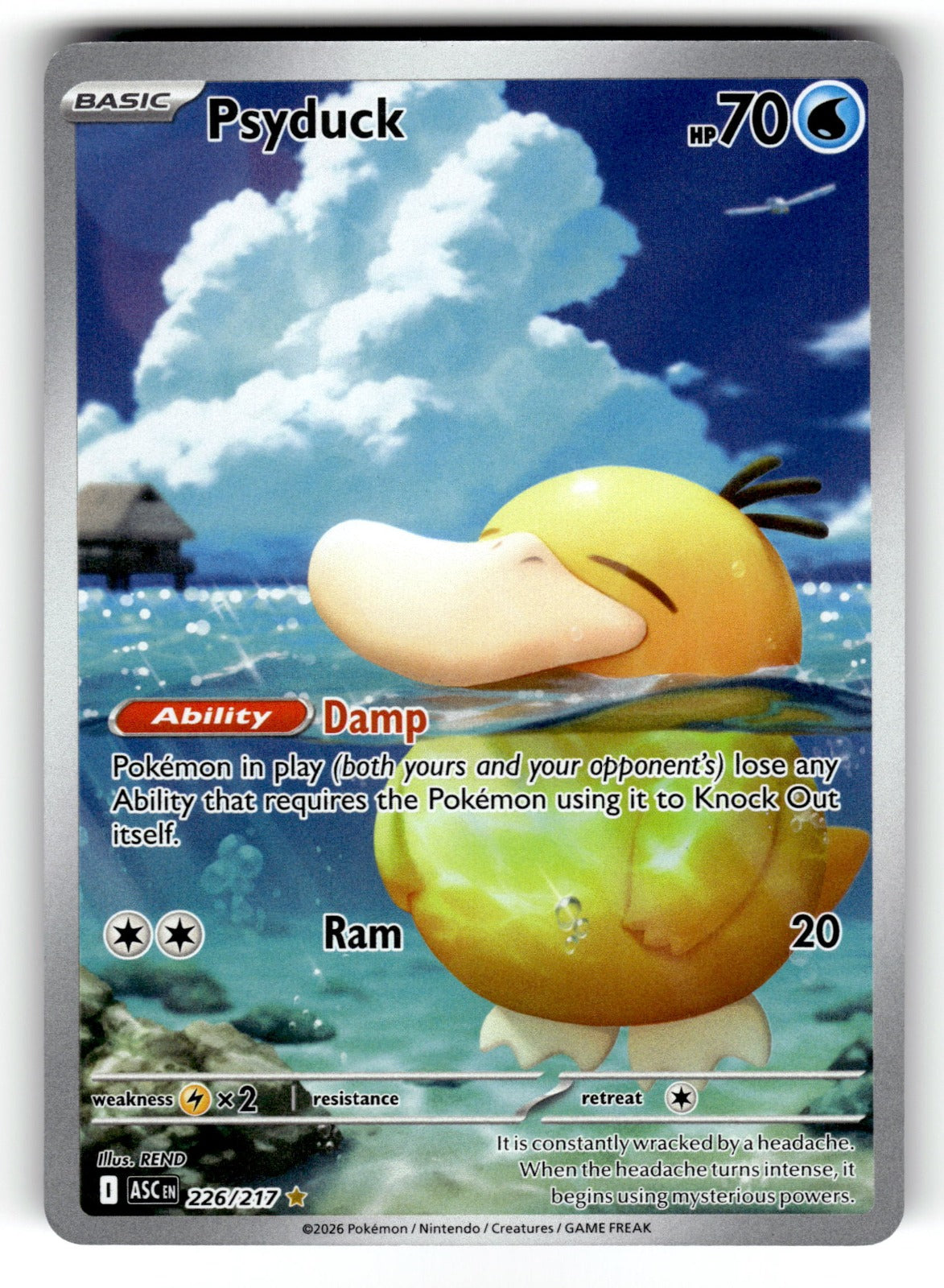 Psyduck – 226/217 ASC: ME: Ascended Heroes Illustration Rare Holo NM