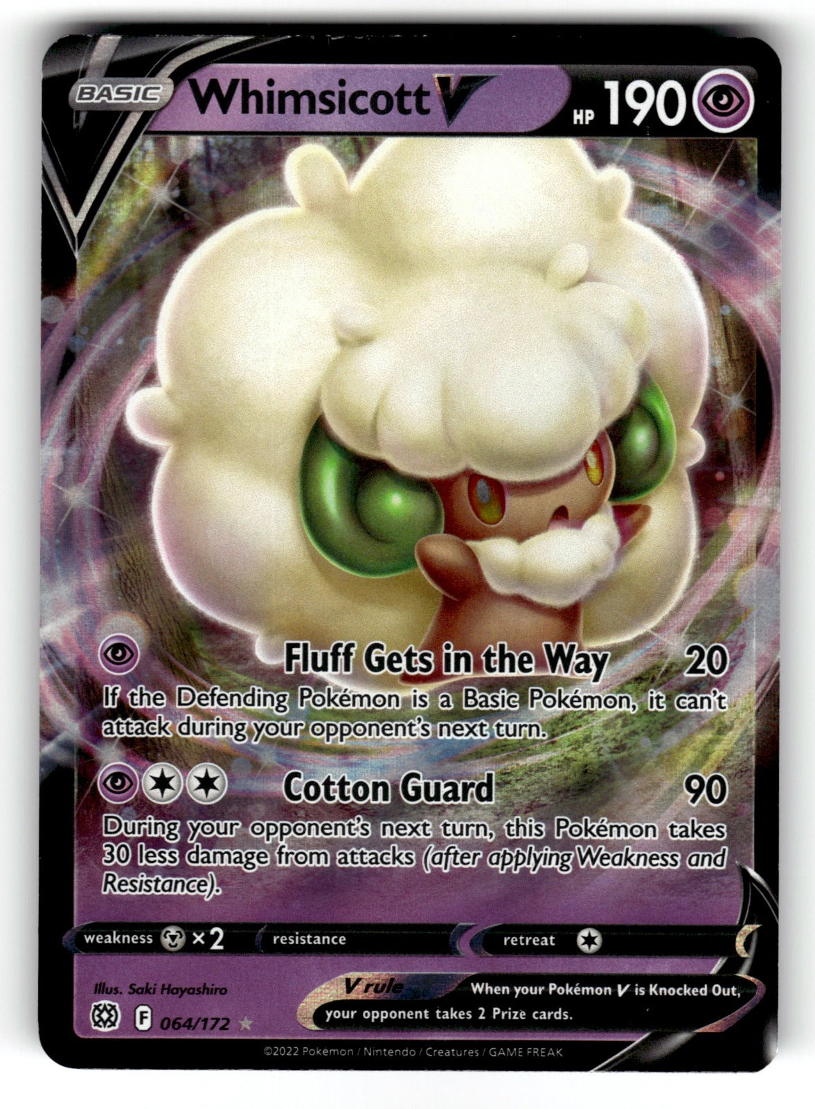 Whimsicott V – 064/172 SWSH09: SWSH09: Brilliant Stars Ultra Rare Holo NM