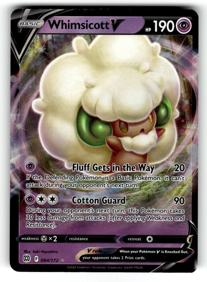 Whimsicott V – 064/172 SWSH09: SWSH09: Brilliant Stars Ultra Rare Holo NM
