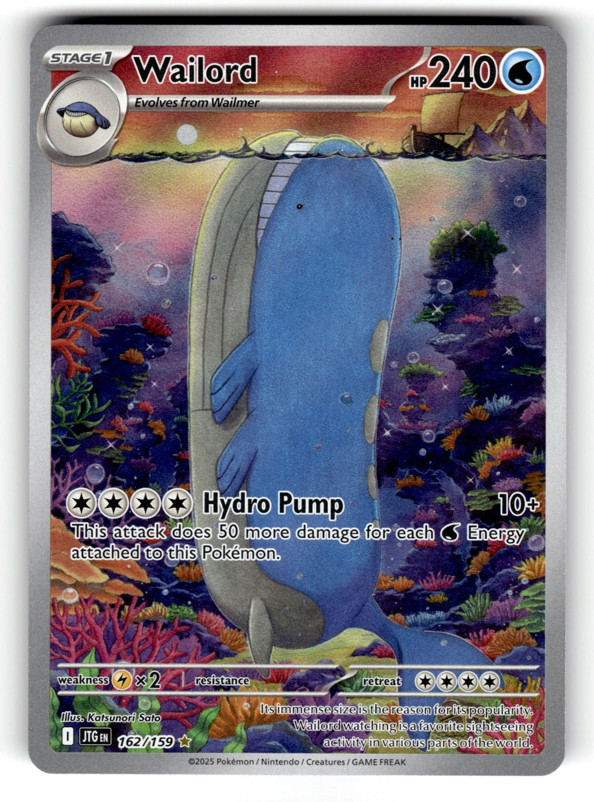Wailord – 162/159 JTG: SV09: Journey Together Illustration Rare Holo NM