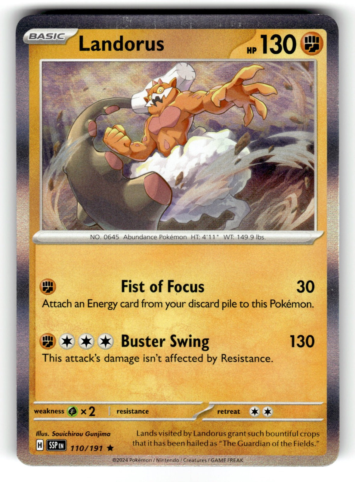 Landorus – 110/191 SSP: SV08: Surging Sparks Rare Holo NM