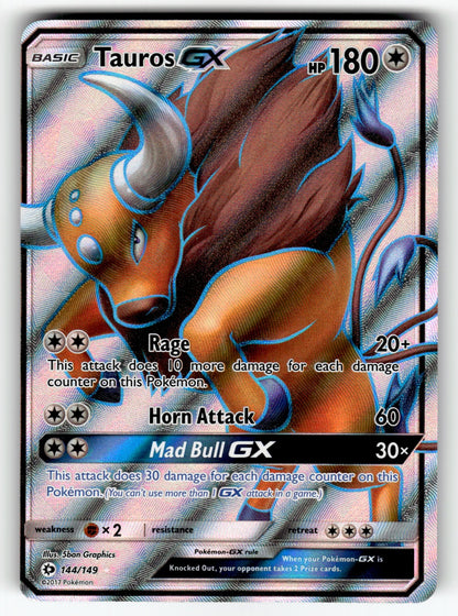 Tauros GX (Full Art) – 144/149 SM01: SM Base Set Ultra Rare Holo LP