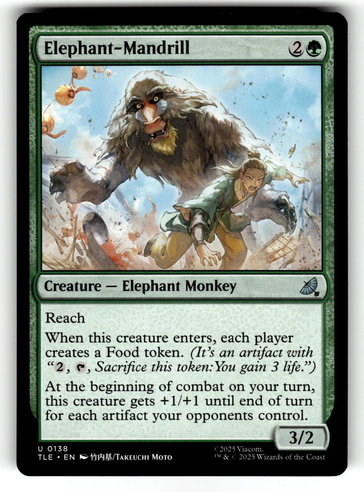 Elephant-Mandrill – 138 TLE: Avatar: The Last Airbender: Eternal-Legal U NM