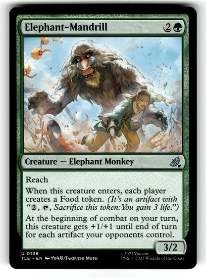 Elephant-Mandrill – 138 TLE: Avatar: The Last Airbender: Eternal-Legal U NM