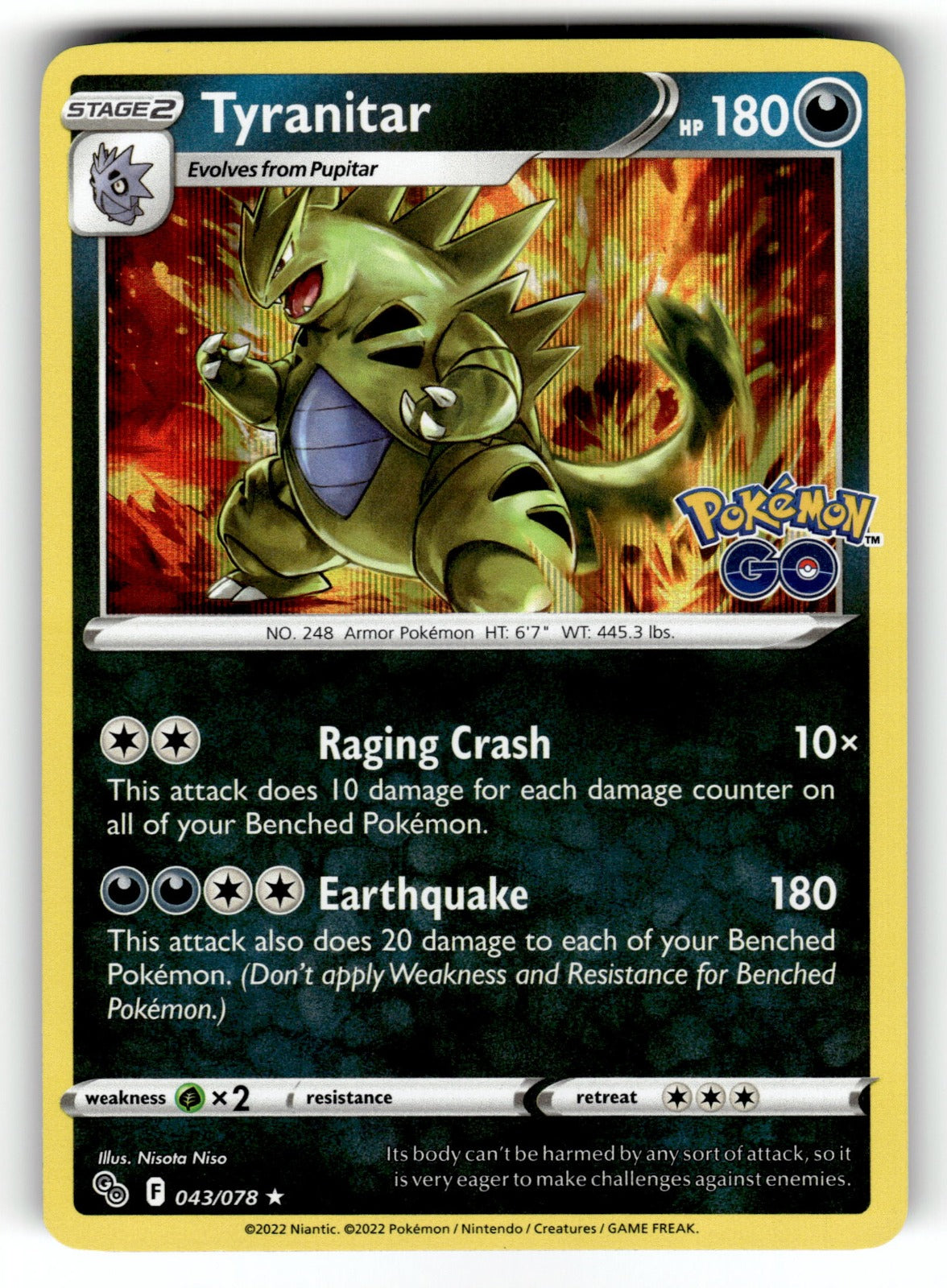 Tyranitar – 043/078 PGO: Pokemon GO Holo Rare LP